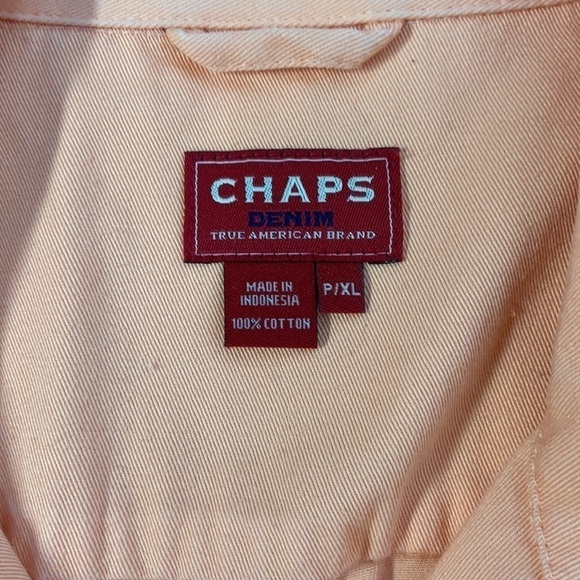 Chaps Cotton Peach Full Front Zip Closure Long Sleeve Denim Jacket - Picture 6 of 14